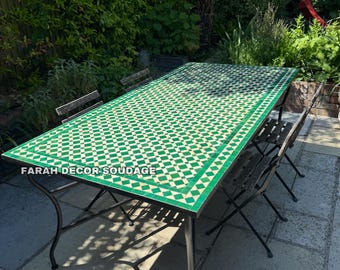 Explore our Moroccan table - Rectangular Table Made From Mosaic - Mid Century Mosaic Table