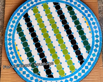 Handmade Moroccan mosaic table , outdoor & indoor table , mosaic table , Moroccan Moorish Mosaic Table Handmade , Colorful Mosaic Table .