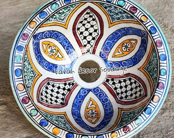 Moroccan ceramic sink - Bathroom & Kitchen sink - Basin handmade and Hand-Painted - Home decor - Art Bathroom - Moroccan Decor