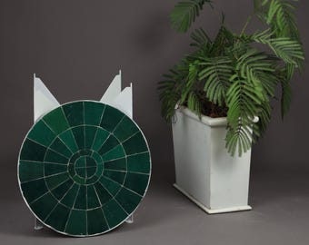 Moroccan Zellige Tile Bistro Table – One-of-a-Kind Handmade Coffee Table with Contemporary Steel Legs .