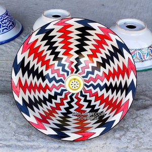 Moroccan ceramic sink - Bathroom & Kitchen sink - Basin handmade and HandPainted - Ceramic Vessel sink Bathroom