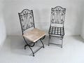Handmade Moroccan Iron Chair – Foldable Wrought Iron Chair with Cushion - Outdoor Patio Garden Moroccan Furniture .