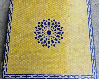 48''/48'' CUSTOMIZABLE Mosaic Table , Handcrafted Square Moroccan For Outdoor/ Indoor  , Mosaic Table , Moroccan Tiles.