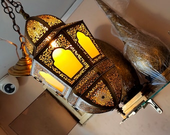 Moroccan pendant light , ceiling pendant fixture , Pendant Light , Decor Lighting Pendant Light Brass Antique .