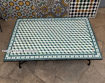 CUSTOMIZABLE Mosaic Table,  Rectangular handcrafted table with mosaic tiles, Outdoor and indoor table, Crafts Mosaic Table .