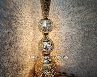 Moroccan Brass Floor Lamp - Luxury Standing Light - Moorish Mood Lighting - Custom Size .