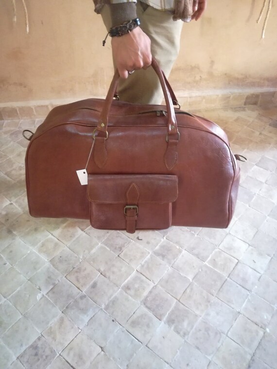 Bolsa de viaje marroquí hecha a bolso de cuero para el - España