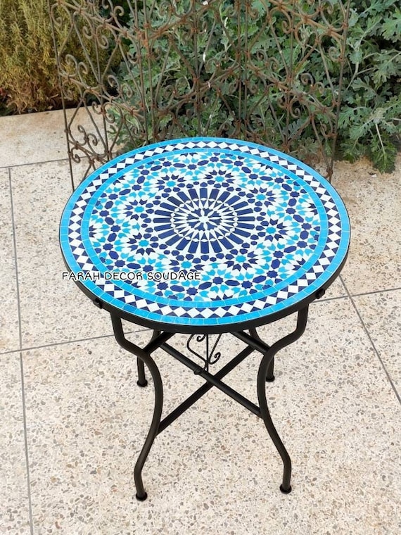 Moroccan Mosaic Table Bistro Table Garden Table Round - Etsy