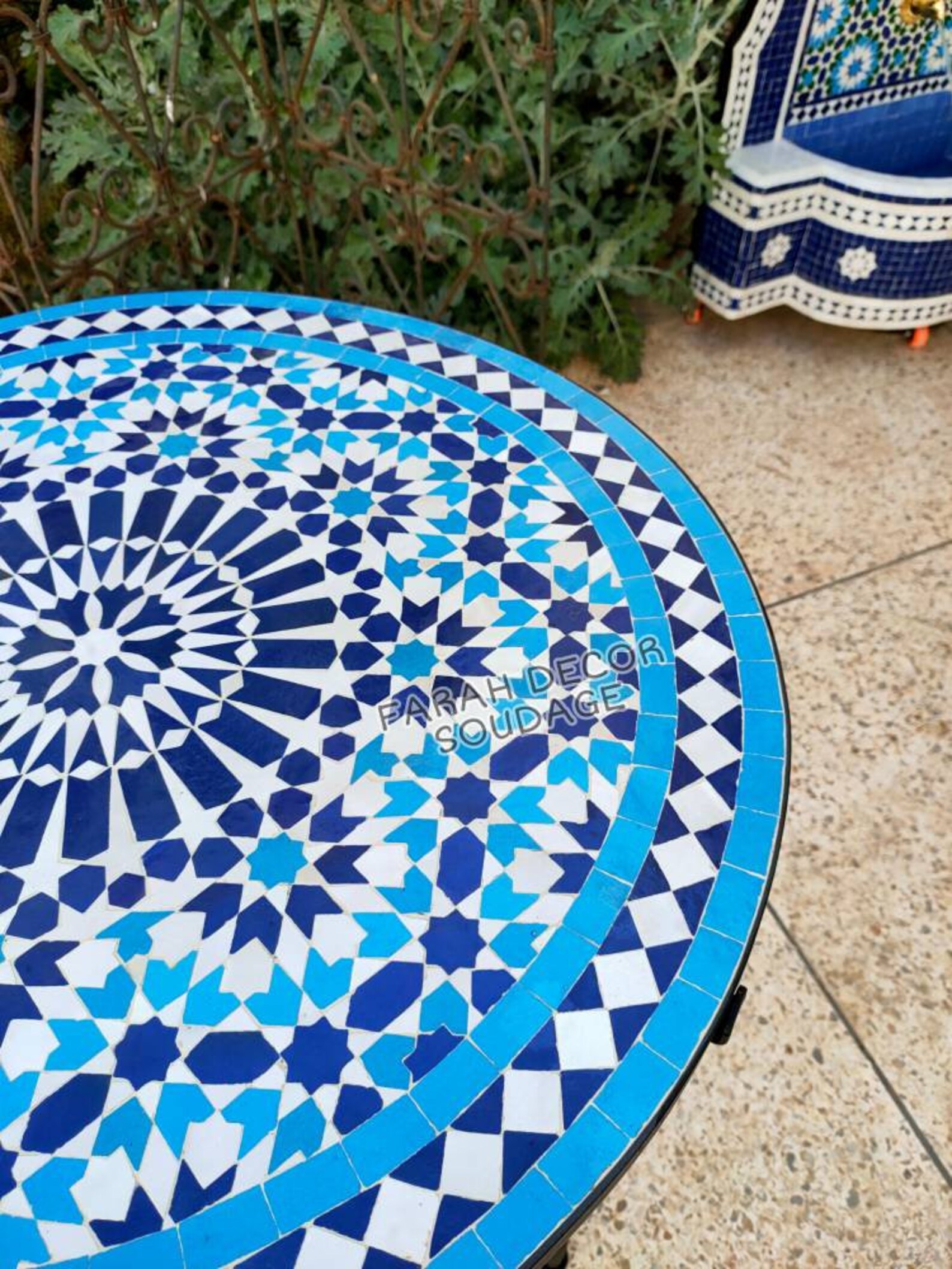 Mosaic Table and Chairs Bistro Mosaic Table for Outdoor Etsy