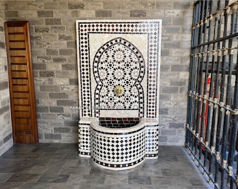 Mosaic Tile Fountain - Water Feature for Your Garden or Patio