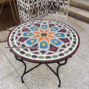 Moroccan Mosaic Table | Bistro Table | Garden Table | Round Table | Mosaic Outdoor Table | Round Outdoor Table | Patio Table | Coffee Table