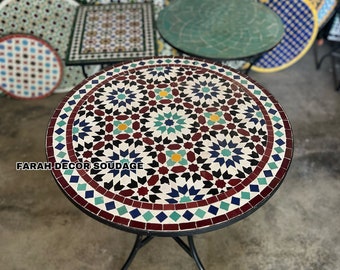 Multi-color Mosaic Table - Mosaic Table Art - Mid Century Mosaic Table - Handmade Mosaic  Table For Outdoor & Indoor