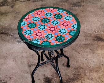 CUSTOMIZABLE Mosaic Table , Mosaic Table Art, Mid Century Mosaic Table from Morocco, Handmade  Outdoor & Indoor table
