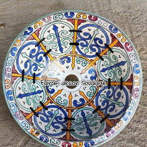 Moroccan ceramic sink - Bathroom & Kitchen sink - Basin handmade and Hand-Painted - Home decor - Art Bathroom sink