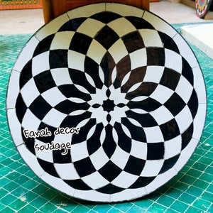 Mosaic Table - Handmade Outdoor Coffee Table - Mosaic Pattern multi-colored Table - Round Bistro Table GIFT