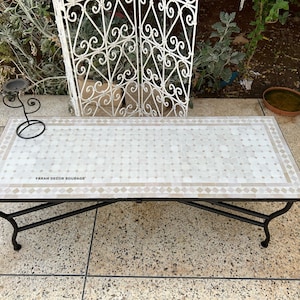 CUSTOMIZABLE Mosaic Table,  Rectangular handcrafted table with mosaic tiles, Outdoor and indoor table, Crafts Mosaic Table .