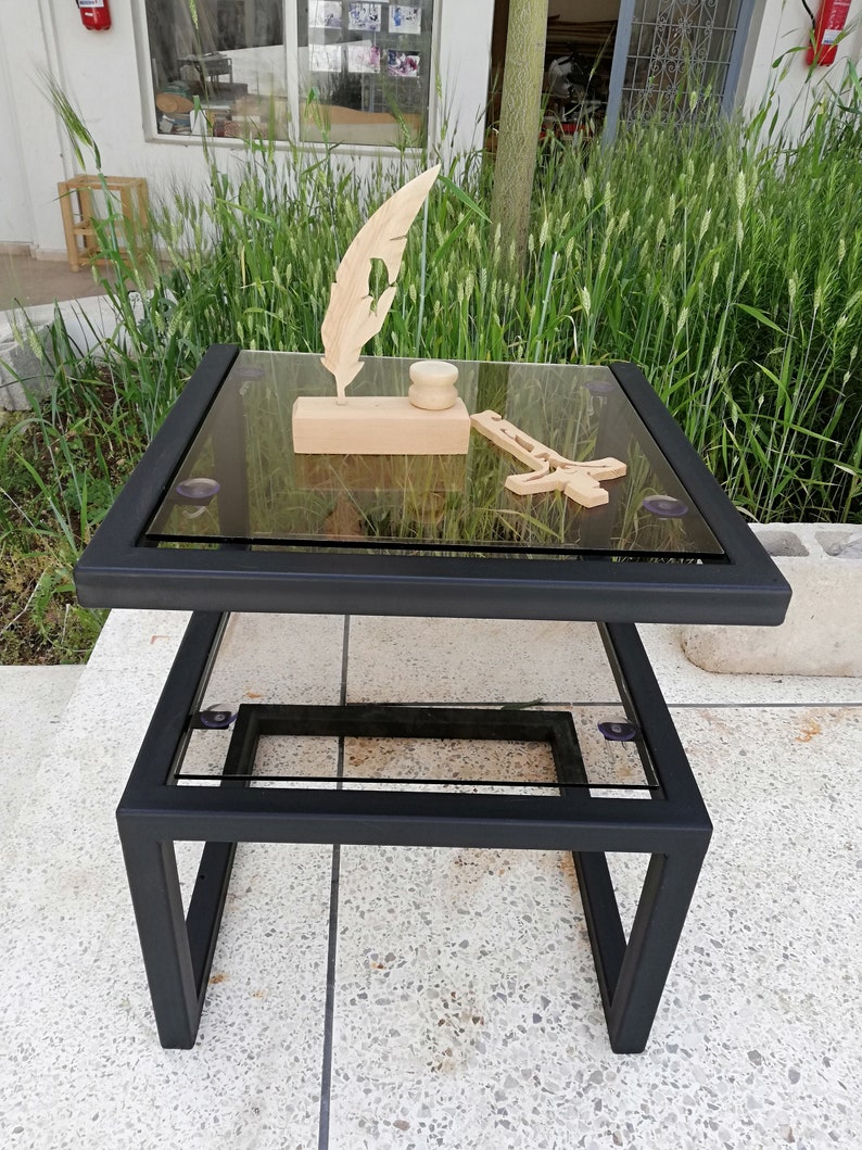 Industrial table coffee steel table Moroccan Modern Metal Etsy