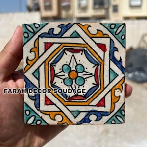 Moroccan tiles - Hand Painted Customizable Tiles - Kitchen Tiles - Bathroom Tiles - Ceramic Accent Tiles