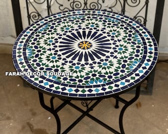 Sunflower Mosaic Table With Multi Colour Tiles  for outdoor indoor Mediterranean living, Mid century Mosaic coffee Table, Mosaic Table .