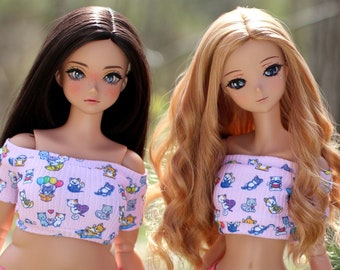 Clothing to fit Smart Dolls Pear or Classic Girl - The Cosette Top in Playful Kitties - Fits BJD 1/3 Scale Dolls