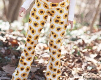 Clothing to fit Smart Dolls Pear Girl - Sunflower Print Bell Bottoms - Fits BJD 1/3 Scale Dolls