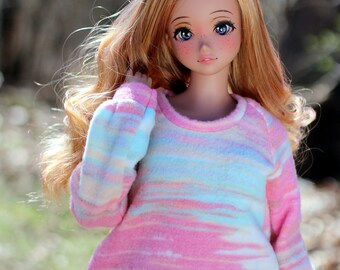 Clothing to fit Smart Dolls Pear Girl - The Riley Sweater in Pastel Gradient - Fits BJD 1/3 Scale Dolls