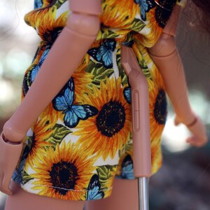 LAST One Clothing to fit Smart Dolls CLASSIC Girl Gloria Romper in Sunflowers Fits BJD 1/3 Scale Dolls image 3