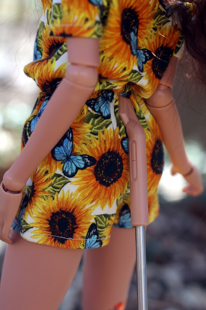 LAST One Clothing to fit Smart Dolls CLASSIC Girl Gloria Romper in Sunflowers Fits BJD 1/3 Scale Dolls image 3