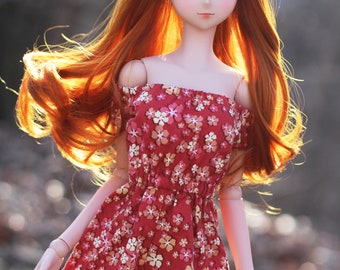 LIMITED EDITION of 4 - Clothing to fit Smart Dolls - The Melanie Romper in Red FLoral - Fits BJD 1/3 Scale Dolls