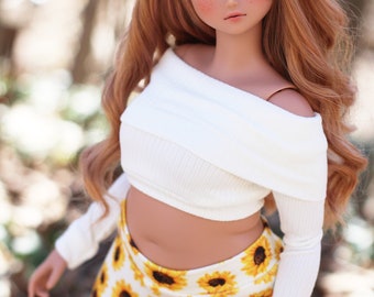 Clothing to fit Smart Dolls Pear Girl - The Cosette Top in Ivory - Fits BJD 1/3 Scale Dolls