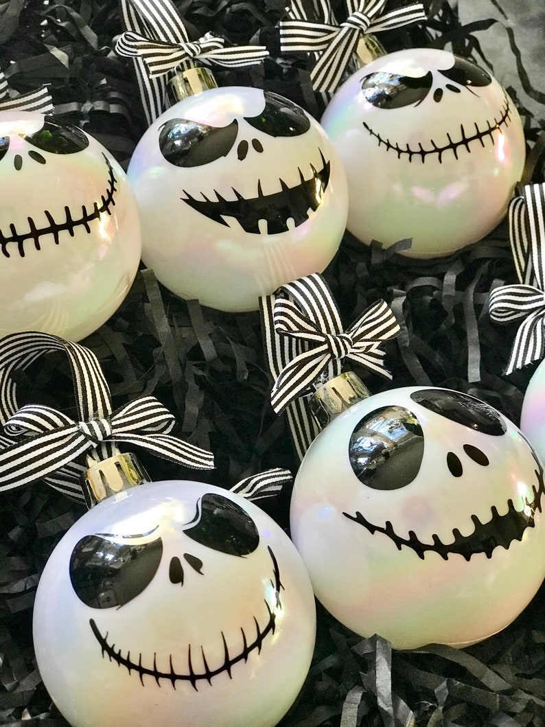 Jack Skellington Christmas Tree Decorations Set of 6  Etsy