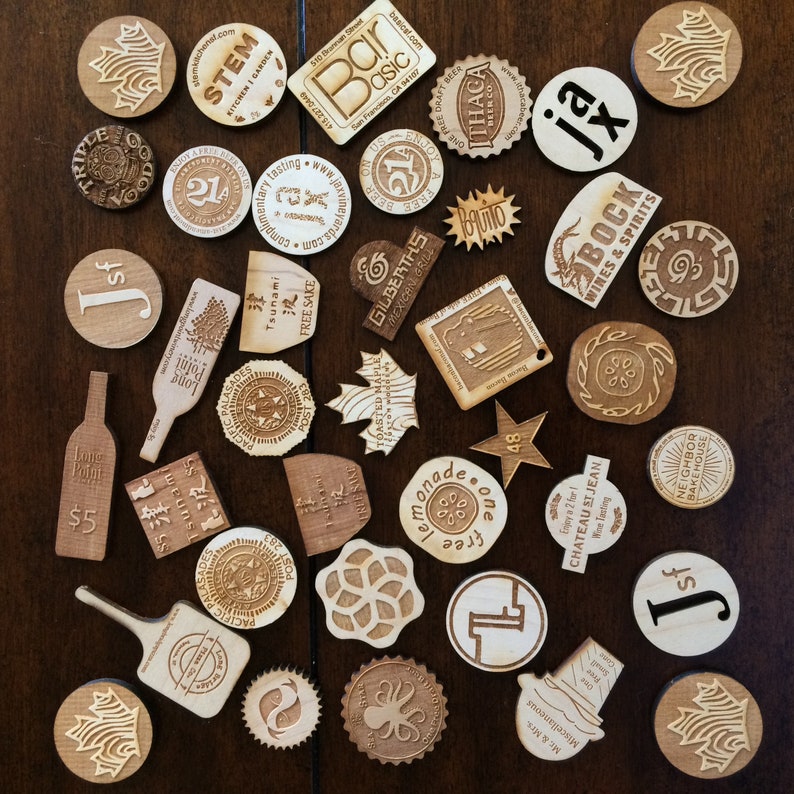 Single Sided Custom Wooden Tokens & Chips - Etsy