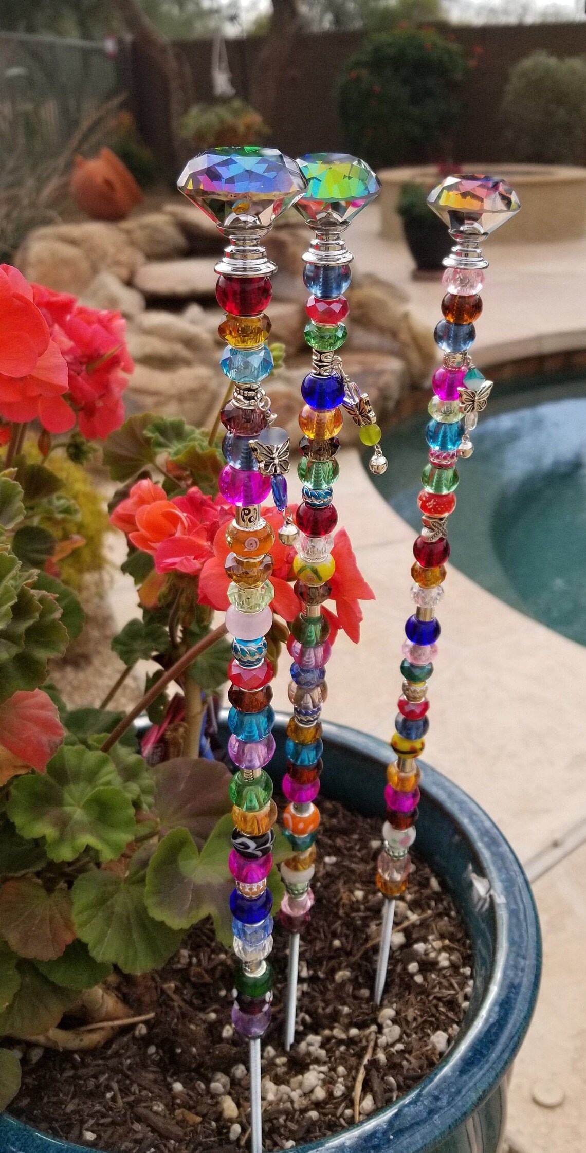 Beaded 19 suncatcher stakes for garden yard home and Etsy