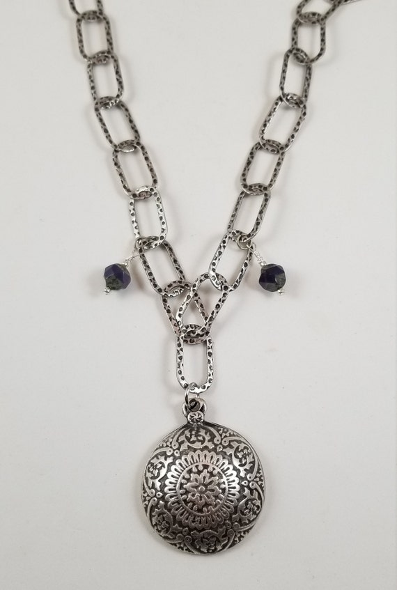 Silver Pendant Necklace Round Chain Link - Necklace Chain Link Pendant Silver Pendant Necklace Round Chain Link - Necklace Chain Link Pendant