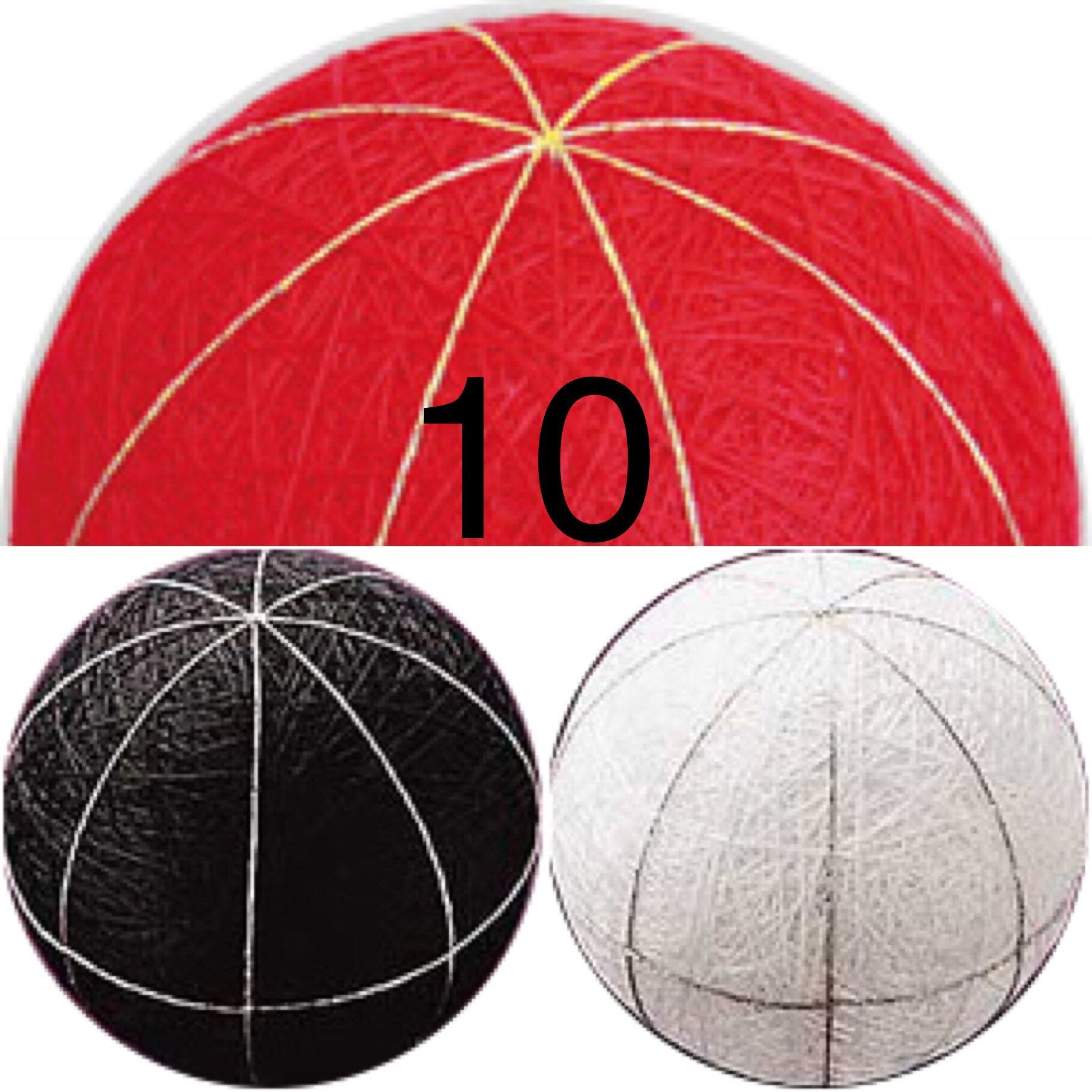6, 8, 10 Guidelines , Base of Japanese Temari Ball Choose From 3 Colors ...