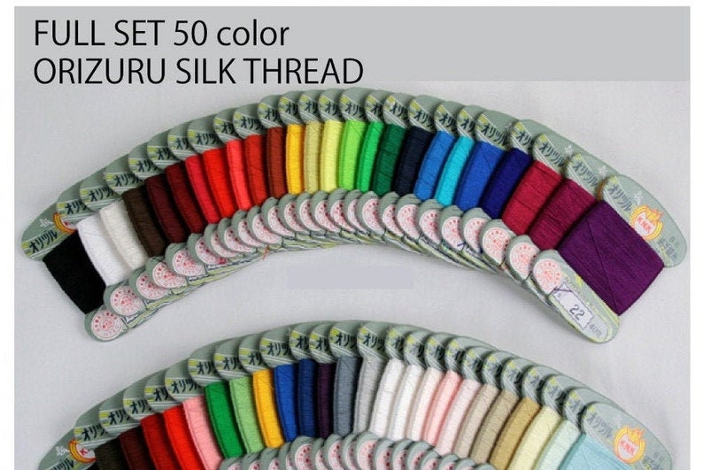 100% silk thread,The instructor of Kaga Thimble is the choice,Kaga Yubinuki Orizuru Seal Silk Hand Sewing Thread Set, 50color, Full, Hulf zdjęcie 1