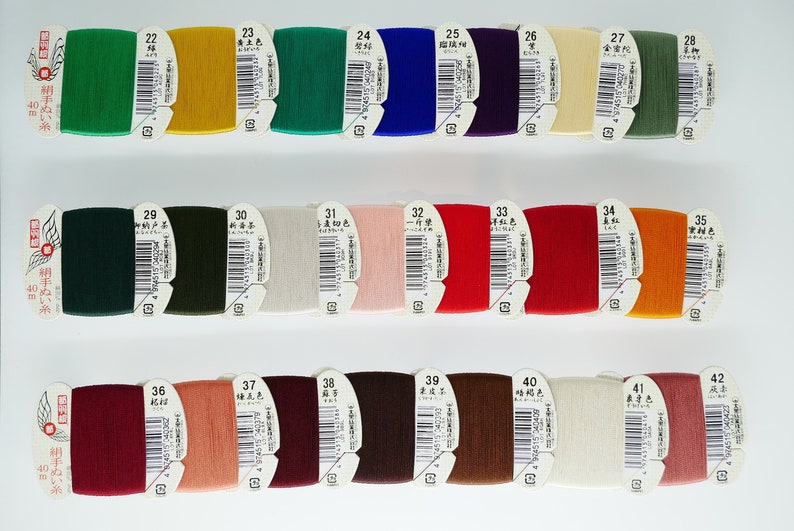 42 color,Japanese silk thread,40m,myakobane,都羽根,kimono thread,Ha