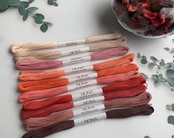 30 colors, Plant dyed embroidery thread set, embroidery, temari, sashiko, darning