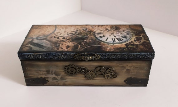 Men's Watch Box, Handmade Wooden Anniversary Gift, 3 Compartment