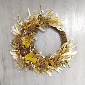 Gedroogde bloemenkrans/zomerkrans/natuurlijke deurkrans/boerderijkrans/decoratie voordeur