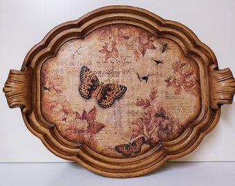 Vintage, butterfly theme tray