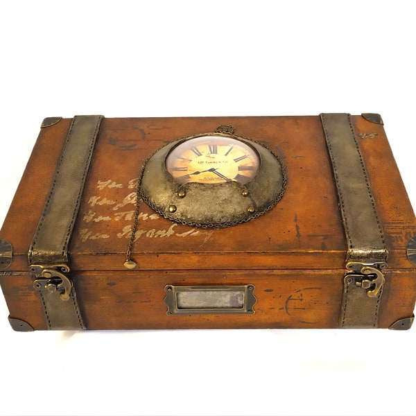 Boîte de montre pour hommes / vieille valise / c’est mon temps / cadeau unique pour hommes / rangement de montre vintage / prêt à expédier