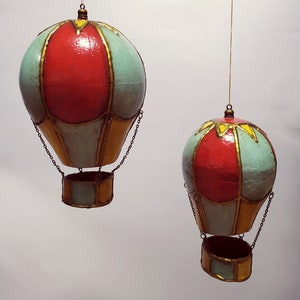Handcrafted Christmas hot air balloons/ornaments/Christmas decor/unique balloons