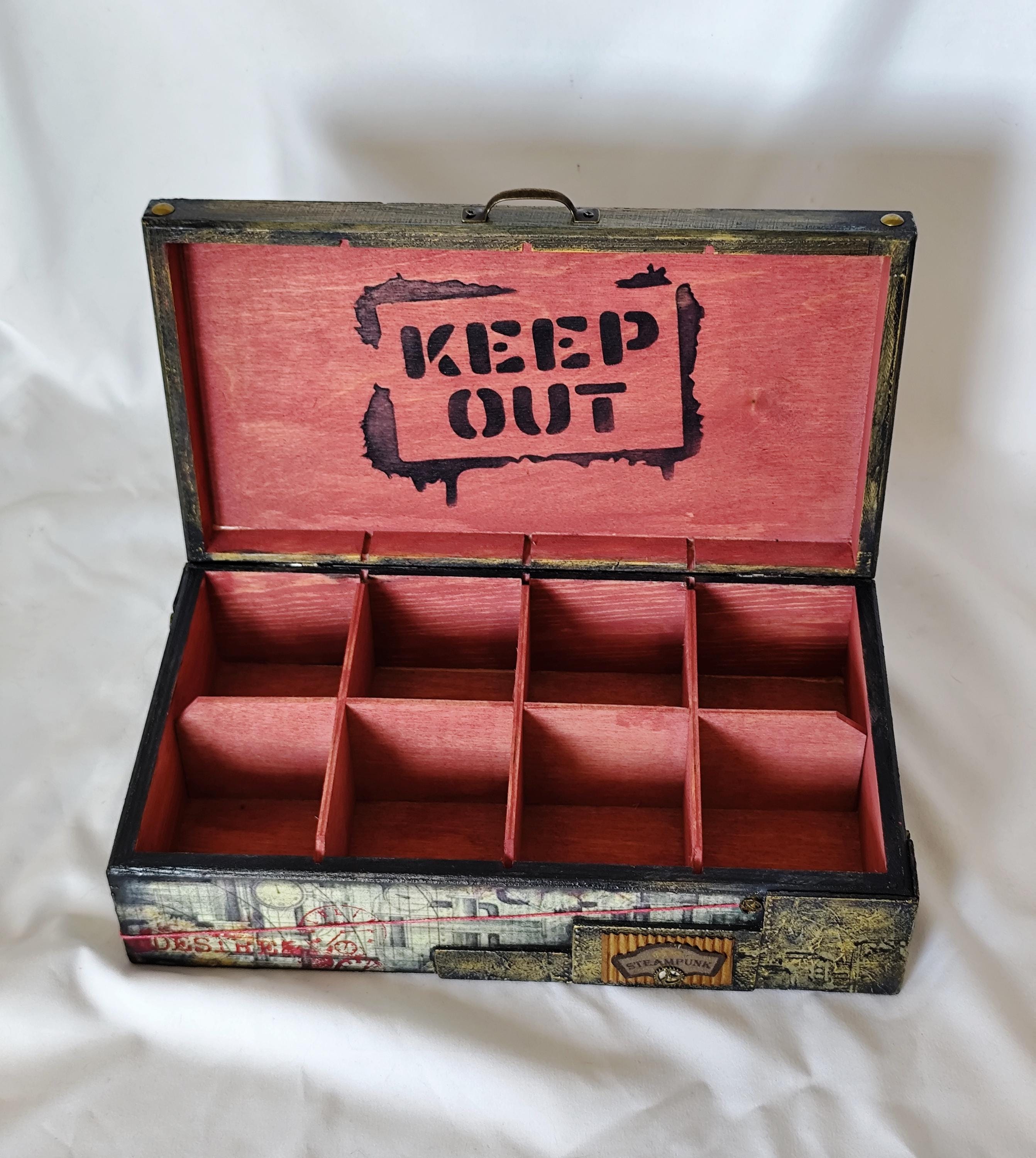 Handcrafted Steampunk Watch Box: Wooden Storage Case, Anniversary Gift ...