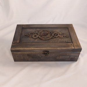 Horlogedoos voor heren/steampunk-horlogedoos/Carpe Diem/gepersonaliseerd herencadeau/opbergdoos/jubileumcadeau/8 vakken