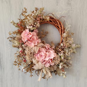 Pink peonies wreath/burlap wreath/summer wreath/anniversary wreath/front door wreath