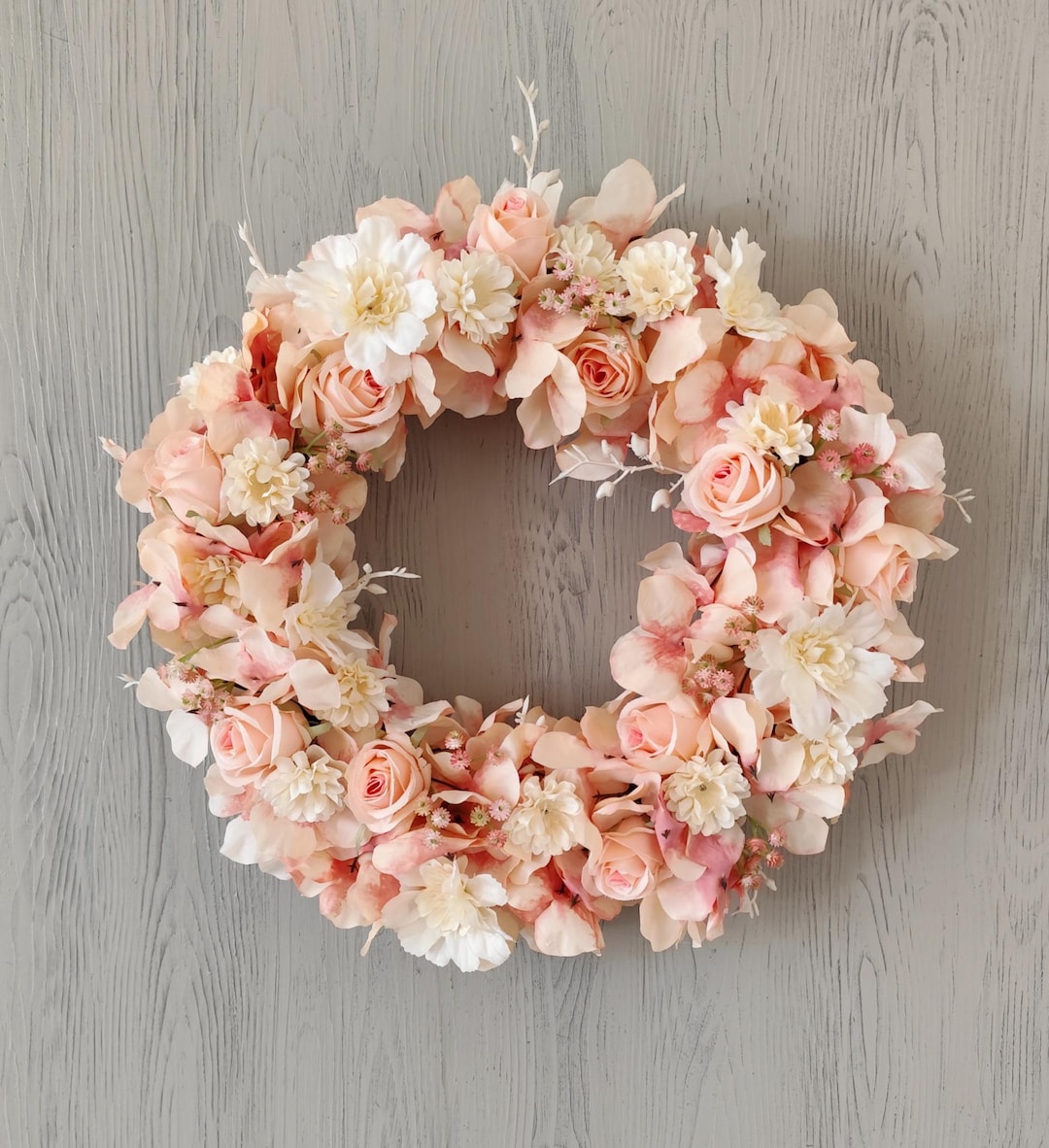 Pink Roses Spring Wreath/spring Wreath/front Door Wreath/anniversary ...