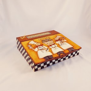 recipes box/unique gift/handcrafted/recipes organize/decoupage technique/mother&#39;s Day gift