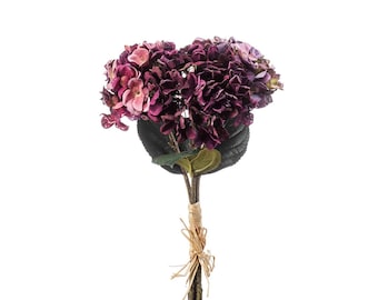 Faux Silk Purple Hydrangeas 48cm/19 Inches Bound Bundle of 3 Stems