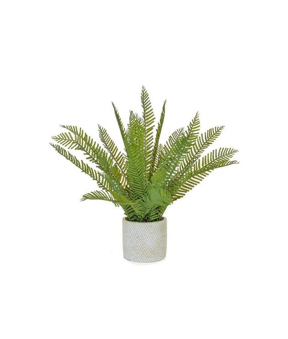 Artificial Fern in a Grey Ceramic Pot 46cm Tall in Total Etsy